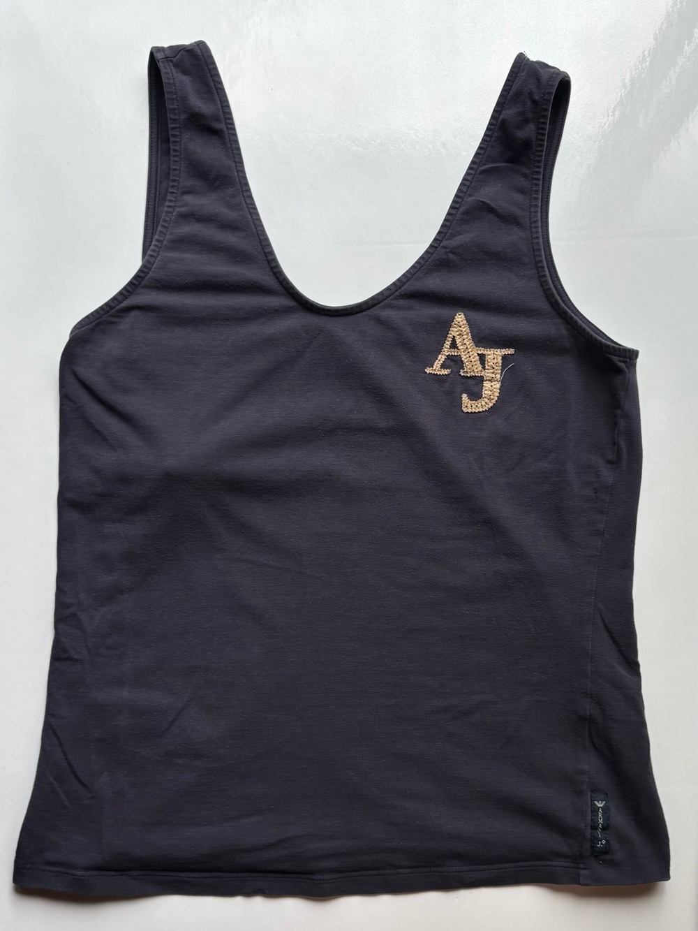 Armani junior navy aj embroidered logo tank top youth xl adult preppy Y2K kids